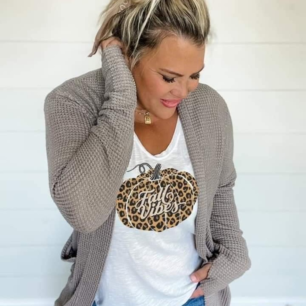 Taupe Waffle Cardigan